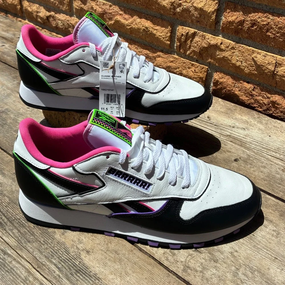 Reebok Classic Leather Anuel AA 11.5 White Black Pink Lime 100210141 Streetwear